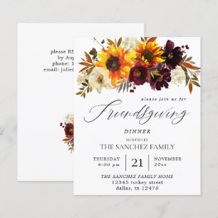 Budget Rustic Sunflower Floral Friendsgiving