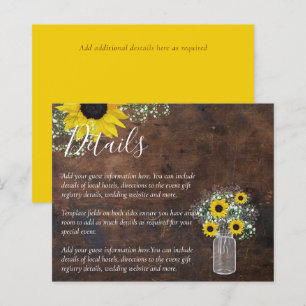 BUDGET Rustic Sunflower Wedding Details Enclosure