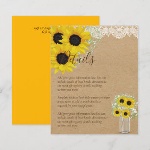 BUDGET Rustic Sunflower Wedding Details Enclosure