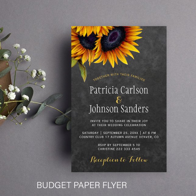 Budget rustic sunflower wedding paper invitation (Creator Uploaded)