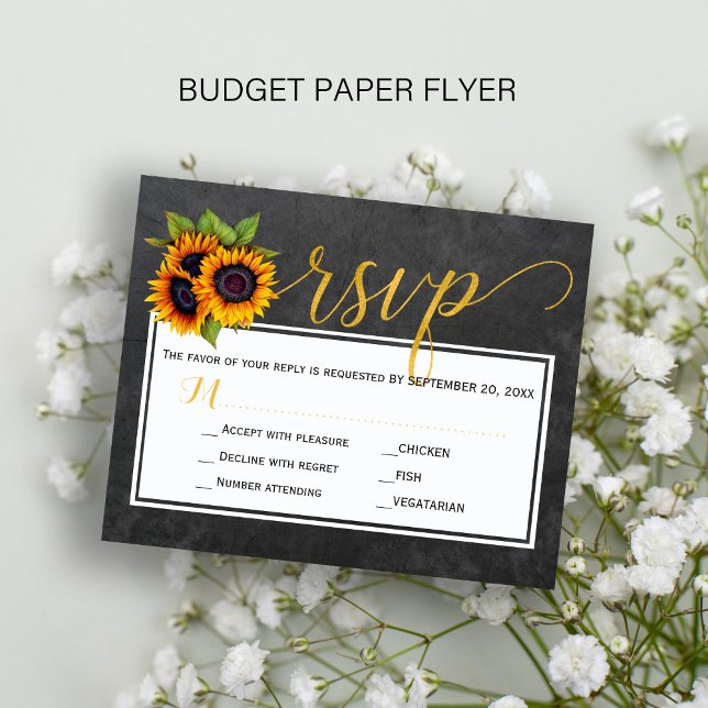 Budget rustic sunflower wedding rsvp card flyer (Creator Uploaded)