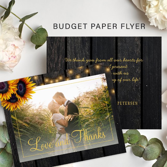 Budget rustic sunflower wedding thank you flyer (Creator Uploaded)
