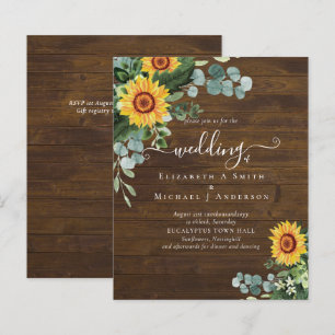 BUDGET Rustic Sunflowers Eucalyptus Leaves Wedding