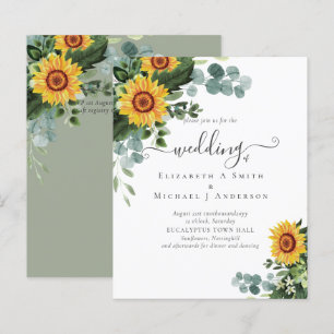BUDGET Rustic Sunflowers Eucalyptus Leaves Wedding