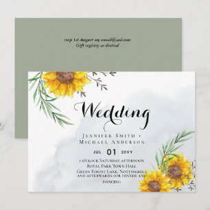 BUDGET Rustic Sunflowers Olive Leaves Wedding