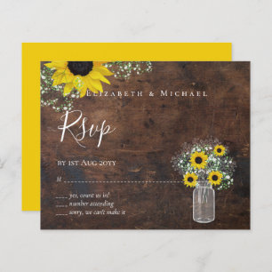 BUDGET Rustic Sunflowers RSVP Wedding