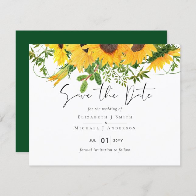 Budget Rustic Sunflowers Southern Wedding (Front/Back)