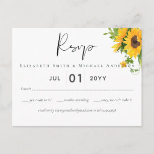 Budget Rustic Sunflowers Southern Wedding Postcard
