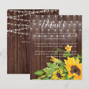 BUDGET Rustic Sunflowers Wedding Details Enclosure