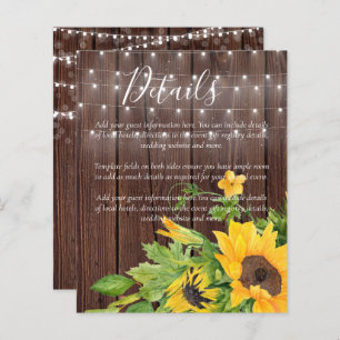 BUDGET Rustic Sunflowers Wedding Details Enclosure