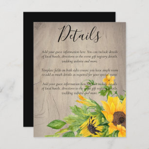 BUDGET Rustic Sunflowers Wedding Details Enclosure