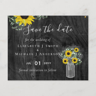 BUDGET Rustic Sunflowers Wedding Save Dates