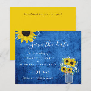 BUDGET Rustic Sunflowers Wedding Save Dates