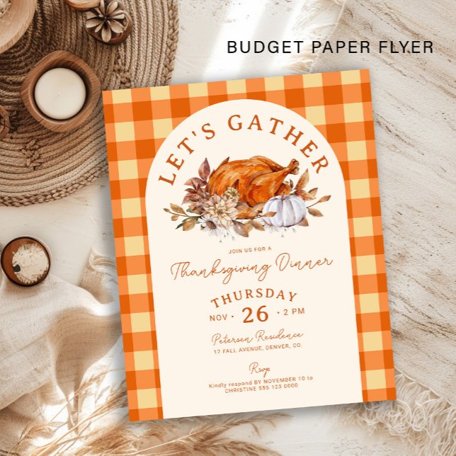 Budget rustic Thanksgiving dinner invitation Flyer (Creator Uploaded)