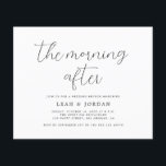 Budget Rustic The Morning After Wedding Invitation<br><div class="desc">the morning after,  wedding brunch invitations,  rustic,  black and white,  elopement,  budget cheap affordable,  elegant calligraphy,  simple,  wedding after party invitation,  day after wedding brunch, </div>