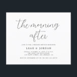 Budget Rustic The Morning After Wedding Invitation<br><div class="desc">the morning after,  wedding brunch invitations,  rustic,  black and white,  elopement,  budget cheap affordable,  elegant calligraphy,  simple,  wedding after party invitation,  day after wedding brunch, </div>