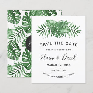 Budget Rustic Tropical Greenery Save The Date