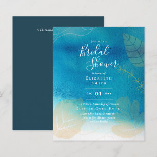 Budget Rustic Turquoise Gold Bridal Shower Invite