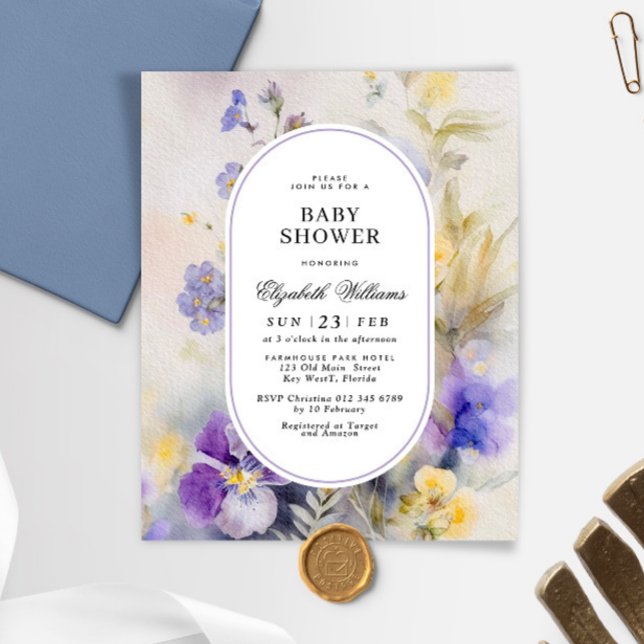 Budget Rustic Watercolor Baby Shower Invitation (Creator Uploaded)