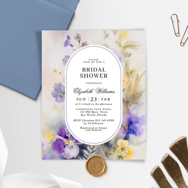 Budget Rustic Watercolor Bridal Shower Invitation (Creator Uploaded)