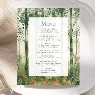 Budget Rustic Watercolor Woodland Wedding Menu