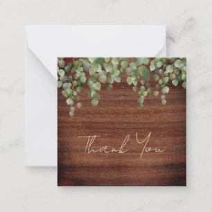 Budget Rustic Wedding Botanical Greenery Thank You Card
