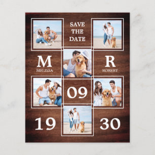 Budget Rustic Wedding Photo Collage Save The Date