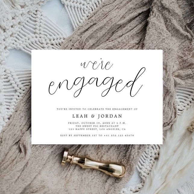 Budget Rustic We're Engaged Engagement Party Flyer (Creator Uploaded)