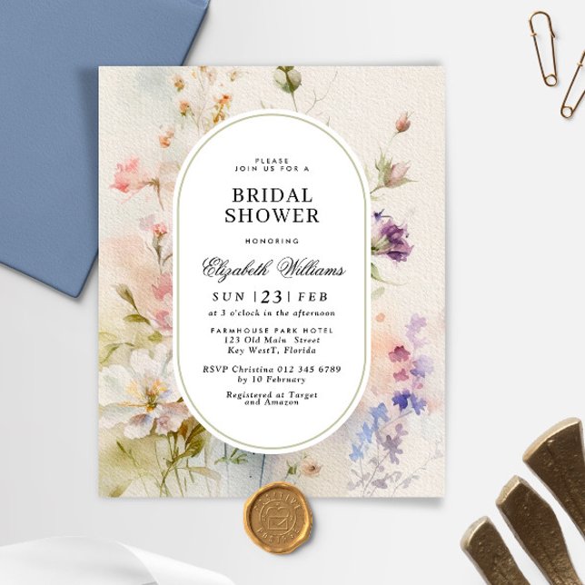 Budget Rustic Wildflowers Bridal Shower Invitation (Creator Uploaded)