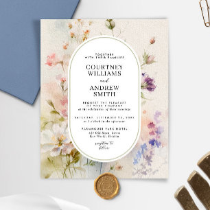 Budget Rustic Wildflowers Wedding Invitation
