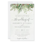 Budget Rustic Winter Greenery Wedding Invitation
