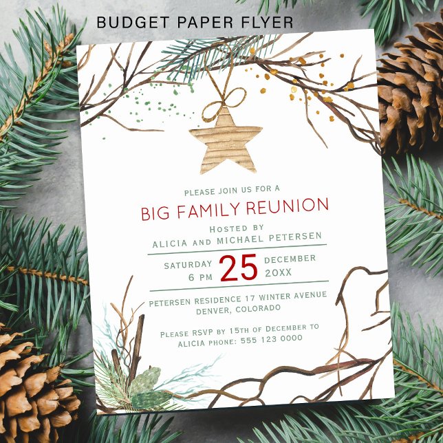 Budget rustic winter holiday party invitation flyer (Creator Uploaded)