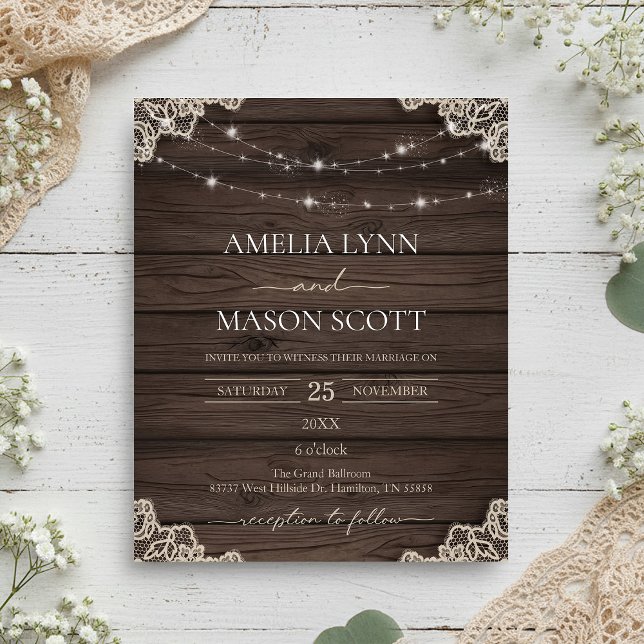 Budget Rustic Wood and Lace String Light Wedding (Budget Rustic Wood and Lace String Light  Vintage Wedding)