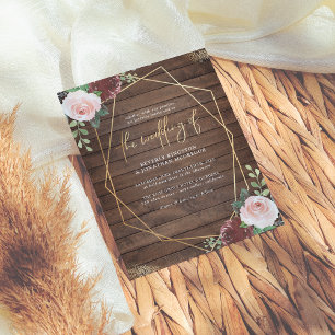 Budget Rustic Wood Burgundy & Geometric Wedding