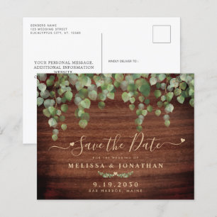 Budget Rustic Wood Country Wedding Save The Date
