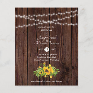 Budget Rustic Wood Sunflowers Floral Wedding