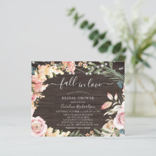 Budget Rustic Wooden Floral Bridal Shower Flyer