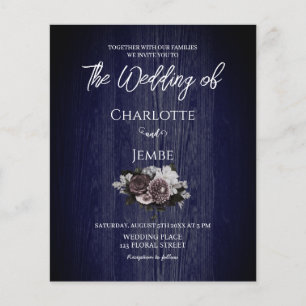 Budget Rustic Wooden Floral Wedding Invitation
