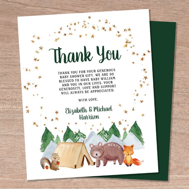 Budget Rustic Woodland Baby Shower Thank You (Creator Uploaded)