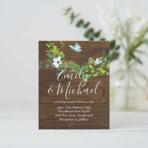 Budget Rustic Woodland Greenery Wedding Invites