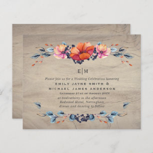 Budget Rustic Woodland Orange Wedding Invites