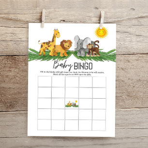 Budget Safari Animals Baby Bingo Baby Shower Game