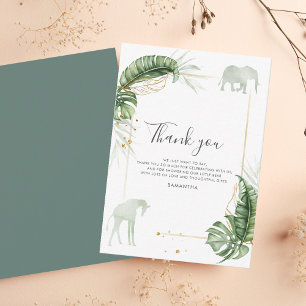 Budget Safari Animals Baby Shower Thank You Card