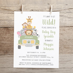 Budget Safari Baby Sprinkle Invitation