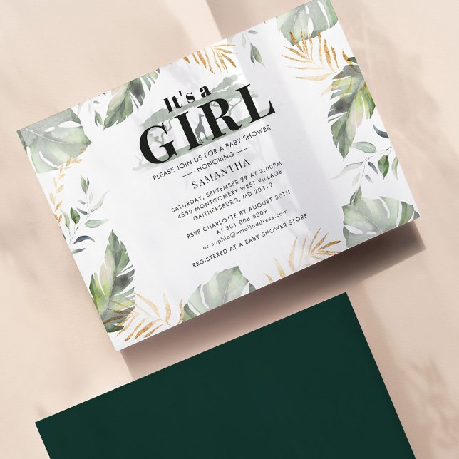 Budget Safari Giraffe Girl Baby Shower Invitation (Creator Uploaded)