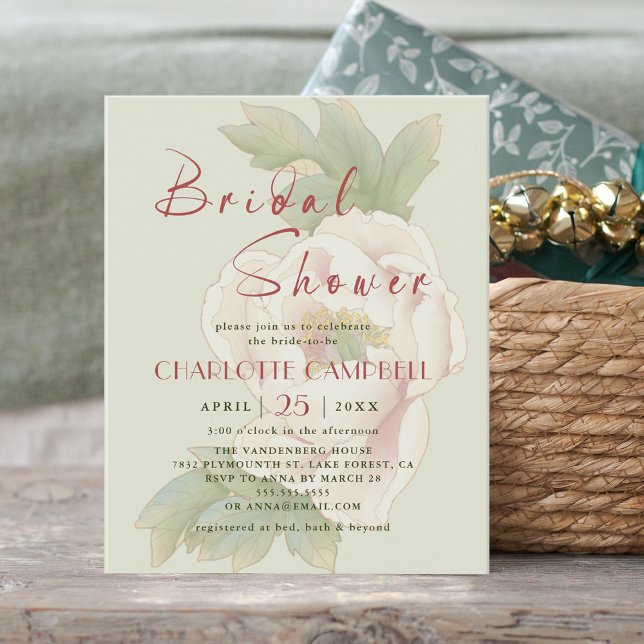 BUDGET Sage and Blush Floral Bridal Shower Invites (Creator Uploaded)
