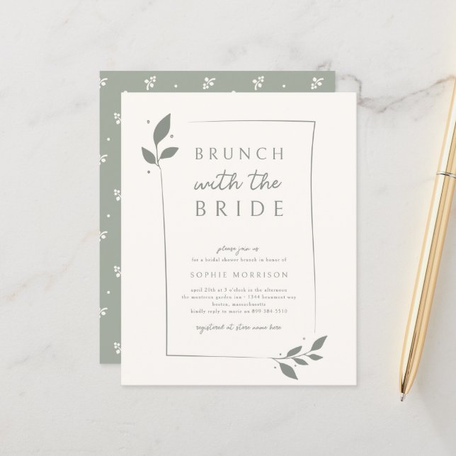 Budget Sage Botanical Brunch Bridal Shower (Front/Back In Situ)