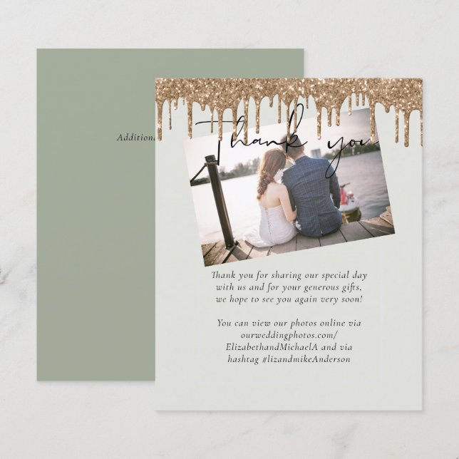 BUDGET Sage Gold Glitter Wedding (Front/Back)