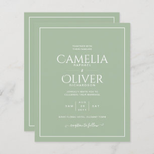 Budget Sage Green Apple White Monochrome Wedding