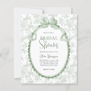 BUDGET Sage Green Botanical Bow Bridal Shower